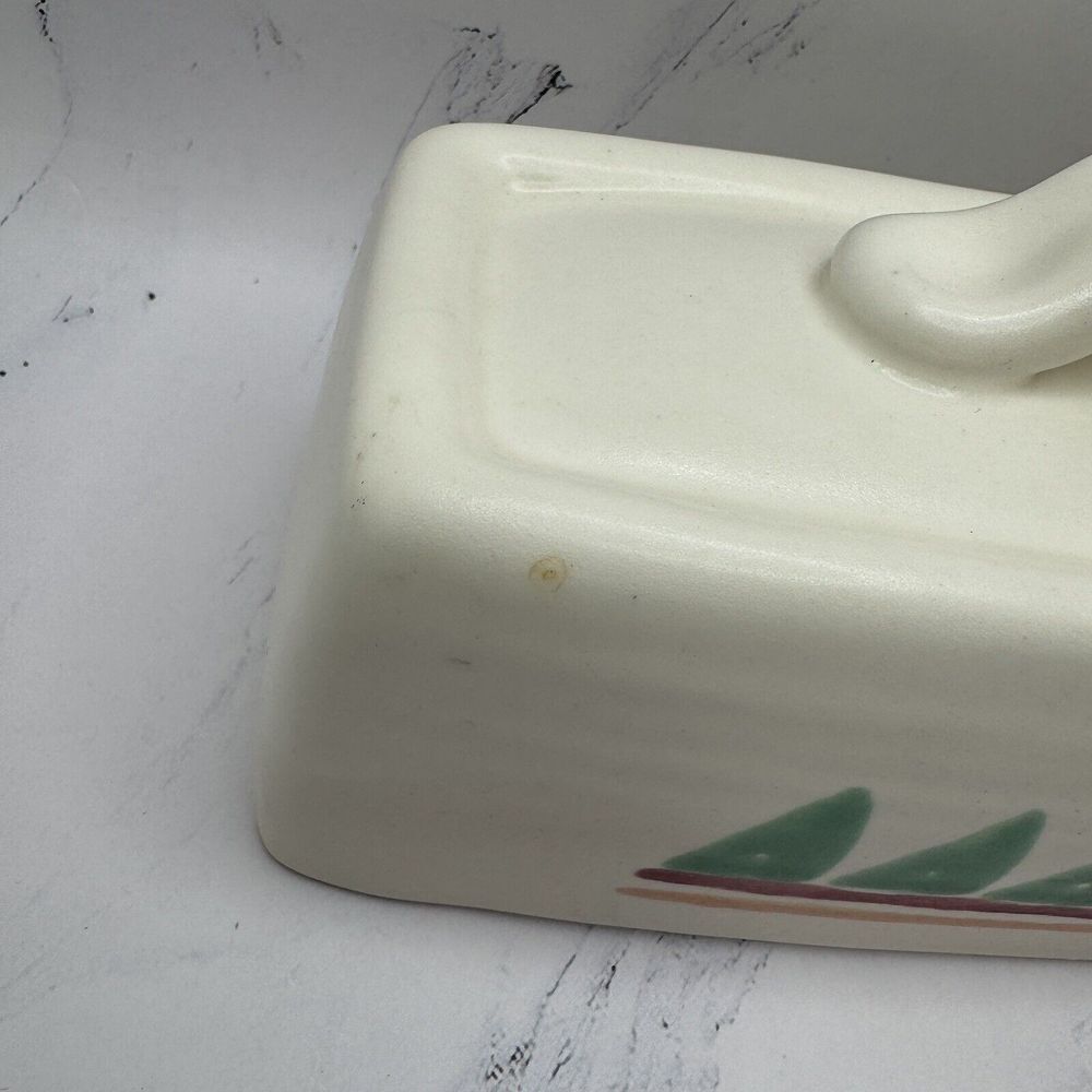 TAOS TREASURE CRAFT BUTTER DISH Southwest Adobe Stone Ware Made In The USA - Picture 5 of 12